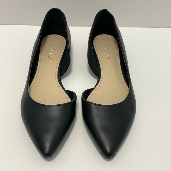Nine West Saige d'Orsay Women’s Black Ballet Flats Size Size 7.5 Pointed Toe - Picture 3 of 15